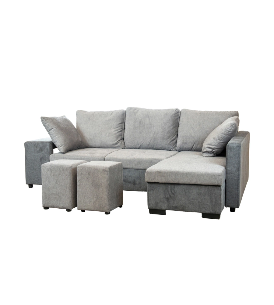 DIVANO ANGOLARE "JESSY" CON CONTENITORE POUF E PENISOLA DESTRA 247X155X94 CM